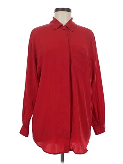 Pre-owned Christie & Jill Long Sleeve Blouse In Red