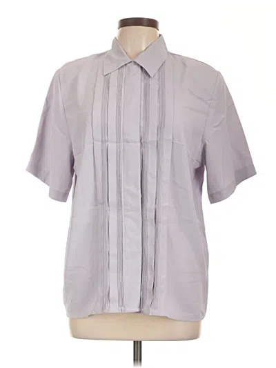 Pre-owned Christie & Jill Short Sleeve Blouse In Gray