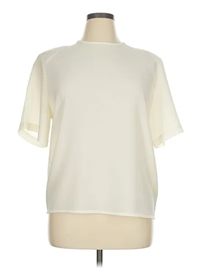 Pre-owned Christie & Jill Short Sleeve Blouse In White