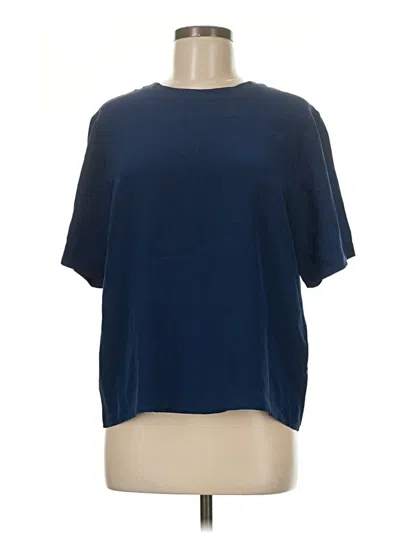 Pre-owned Christie & Jill Short Sleeve Top Blue Crew Neck Tops