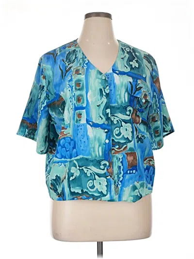 Pre-owned Christie & Jill Short Sleeve T-shirt In Teal