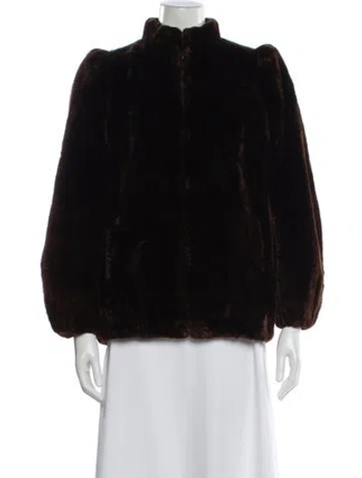 Pre-owned Christie Brothers Mink Faux Fur Coat In Brown