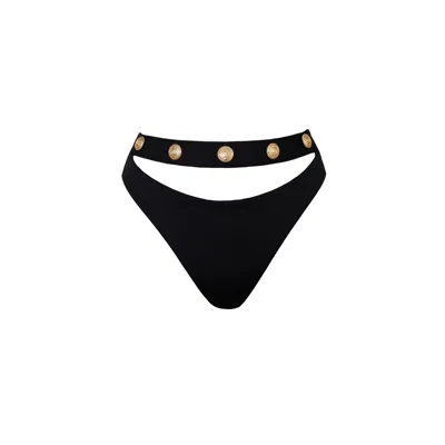 Christin Isabellé Women's Black Glow Glory - Iconic Cut Out Bikini Bottom