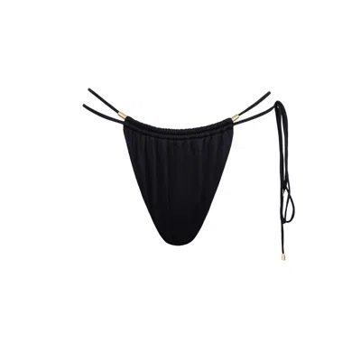 Christin Isabellé Women's Black Iconic Bikini Bottom With Double Tie String