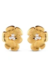 Christina Caruso Small Poppy Stud Earrings In 14k Gold