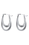Christina Caruso Thick Hoop Earrings In Rhodium