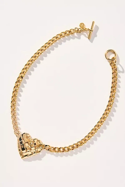 Christina Caruso Woven Heart Necklace In Gold