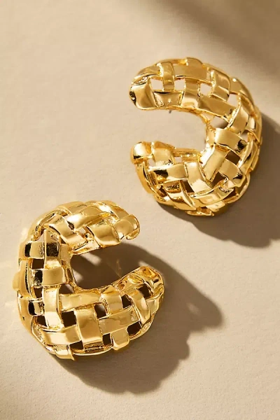 Christina Caruso Woven Post Earrings In Gold