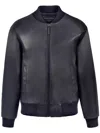 Christina Crawford Leather Bomber Jacket Clothing In Blue