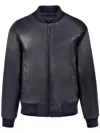Christina Crawford Leather Bomber Jacket Clothing In Blue