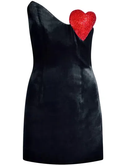 Christina Crawford Mini Heart Dress Clothing In Black
