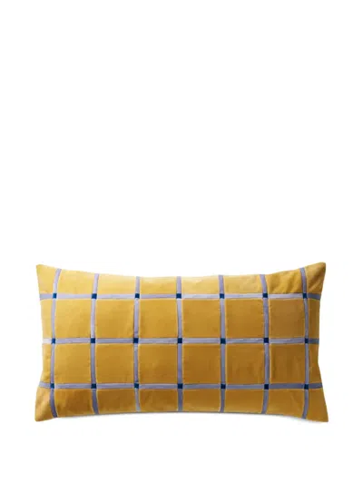 Christina Lundsteen 아테나 체크 쿠션 In Yellow