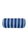 Christina Lundsteen Bolster Cotton Velvet Cushion In Blue