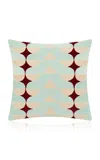 Christina Lundsteen Brie Cotton Velvet Cushion In Blue