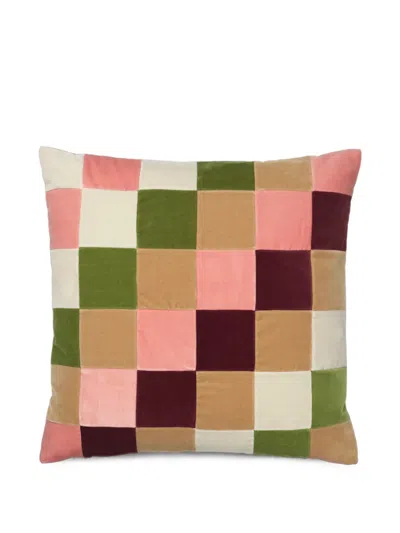 Christina Lundsteen Eliza Patchwork Velvet Cushion In Multi