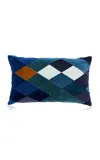 Christina Lundsteen Emma Cotton Velvet Cushion In Blue