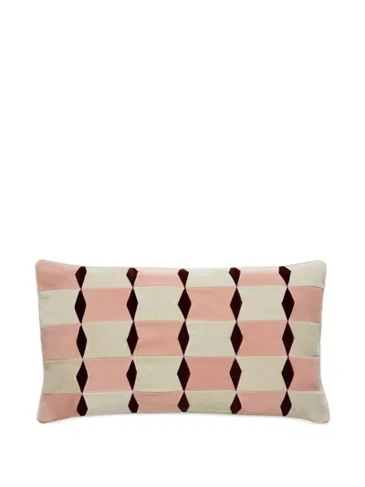 Christina Lundsteen Florence Geometric Velvet Cushion In Multi