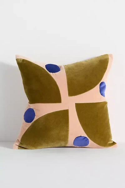 Christina Lundsteen Josefine Velvet Cushion Cover In Green