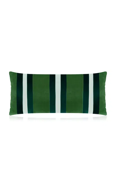 Christina Lundsteen Mimi Cotton Velvet Cushion In Green