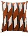 Christina Lundsteen Layla Geometric-print Velvet Cushion (50cm X 60cm) In Orange