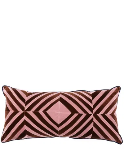 Christina Lundsteen Pink Lily Velvet Cushion In Violett