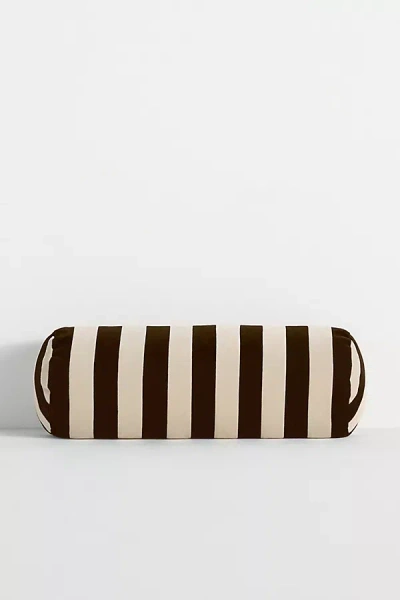 Christina Lundsteen Stripe Bolster Cushion Pillow In Brown