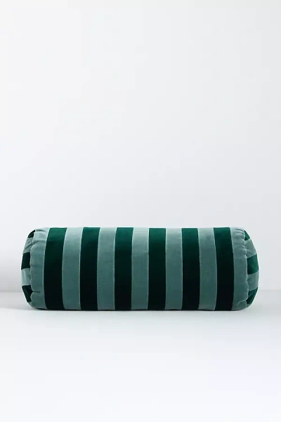 Christina Lundsteen Stripe Bolster Cushion Pillow In Green