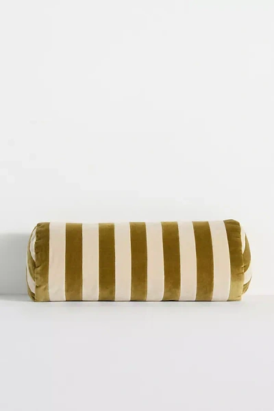Christina Lundsteen Stripe Bolster Cushion Pillow In Green
