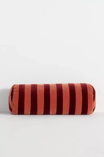 Christina Lundsteen Stripe Bolster Cushion Pillow In Orange