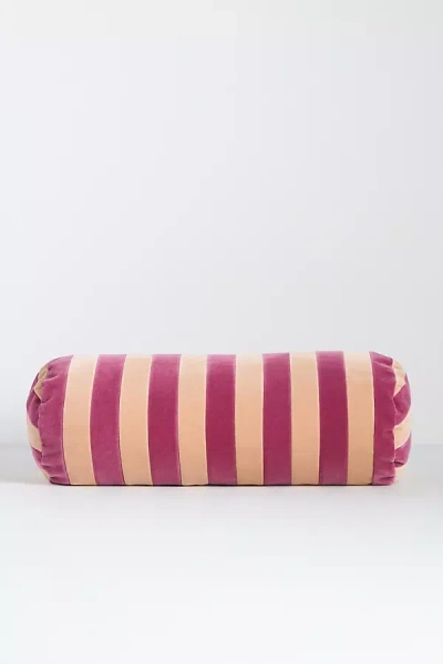 Christina Lundsteen Stripe Bolster Cushion Pillow In Pink