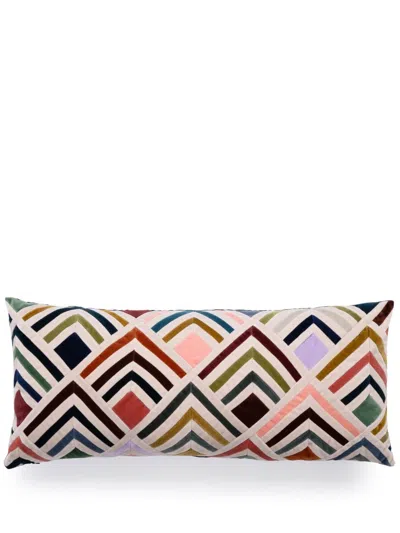 Christina Lundsteen White And Multicolour Geometric Print Cushion