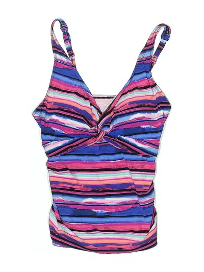 Pre-owned Christina Swimsuit Top Pink Stripes Pattern Swimwear