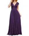 Christina Wu V-neck Prom Gown In Aubergine In Purple