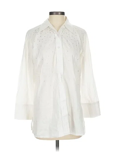 Pre-owned Christine Alexander 3/4 Sleeve Blouse In White