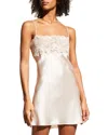 Christine Lingerie Bijoux Lace-band Silk Chemise In Powder Blue
