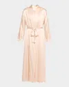 Christine Lingerie Bijoux Long Silk Robe In Light Pink