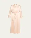 Christine Lingerie Bijoux Long Silk Robe In Neutral