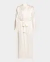 Christine Lingerie Bijoux Long Silk Robe In Pearl