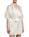 Christine Lingerie Bijoux Short Silk Robe In Neutral