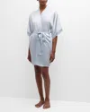 Christine Lingerie Bijoux Short Silk Robe In Powder Blue