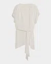 Christine Lingerie Floral Applique Silk Chiffon Robe In Alabaster / Snow