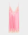 Christine Lingerie Gazebo Lace-trim Silk Chemise In Nude