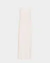 Christine Lingerie Long Silk Satin Nightgown In Pearl