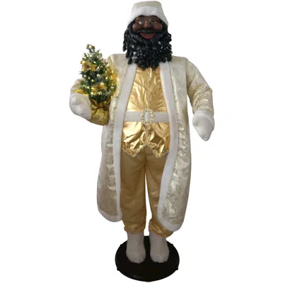 Christmas Time 58" Aa White/gold Santa (dancing/music)