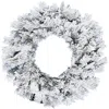 Christmas Time Ct 24" White Pine Snowy Wreath, Ww Led Lights, Battery Operated