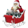 Christmas Time Ct 36" Santa In Sled With Lantern