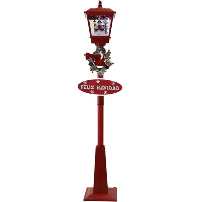 Christmas Time Ct 71" Square Street Lamp Snowy Snowman, 2 Signs