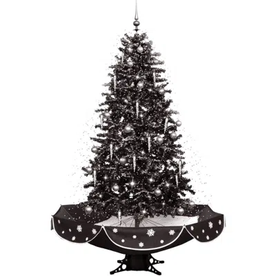 Christmas Time Ct 75"h Black And Silver Snowy Tree