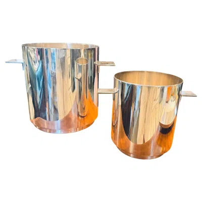 Pre-owned Christofle 1960s Minimalist Wine Cooler And Ice Bucket By Lino Sabattini For  In Silver