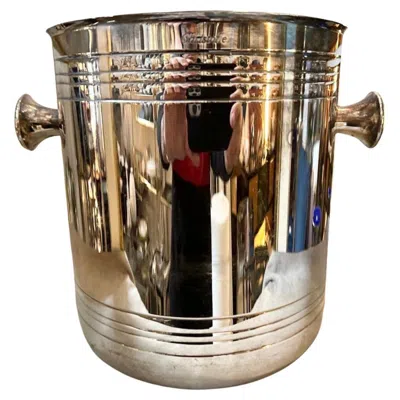 Pre-owned Christofle 1980s Modernist Silver Plated French Wine Cooler By  In Brown